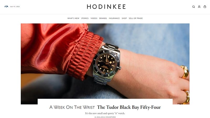 56. Hodinkee - Squarespace Website Example