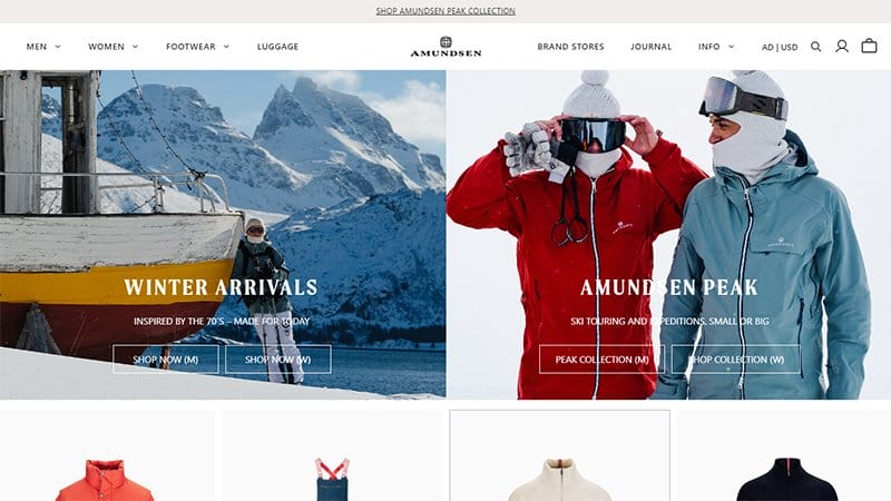 6. Amundsen Sports - Powerful WooCommerce Store Example