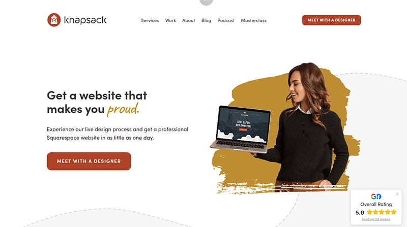 6. Knapsack Creative - Brochure Website Example