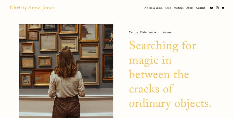 7. Christy Anne Jones - Simple & Minimal Website Example
