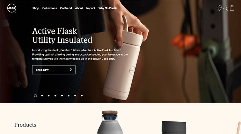 7. JOCO Cups - Powerful WooCommerce Store Example