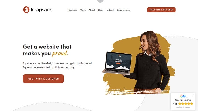7. Knapsack Creative - Squarespace Website Example