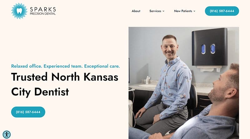 7. Sparks Precision Dental - Best Professional Services Website Example