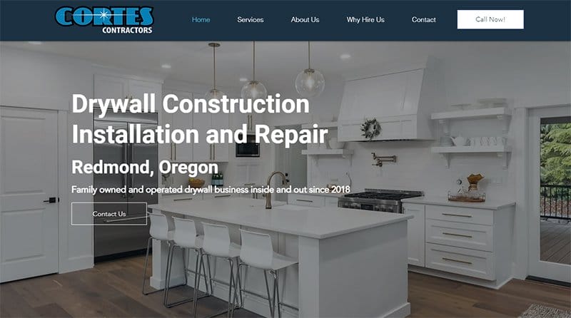 8. Cortes Contractors - Best Professional Services Website Example