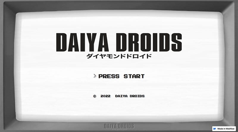 8. Daiya Droids NFT - Retro Website Design Example
