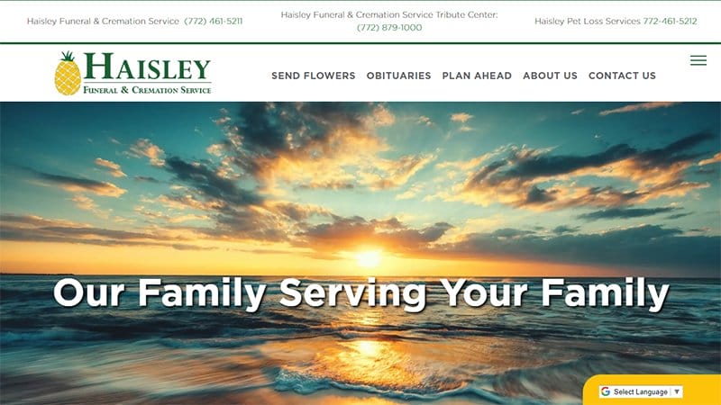 8. Haisley Funeral & Cremation Service - Best Online Memorial Website Example