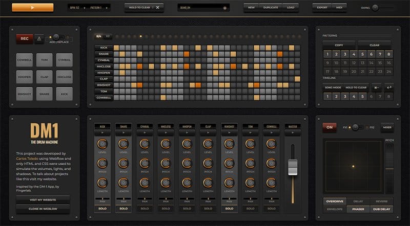 10. The Drum Machine - Best Neumorphism Websites Examples