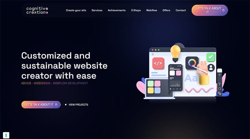 3. Cognitive Creation - Best Neumorphism Websites Examples