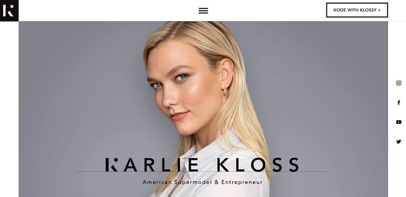 4. Karlie Kloss - Best Practice Website Example