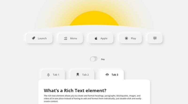 5. Day and Night - Best Neumorphism Websites Examples