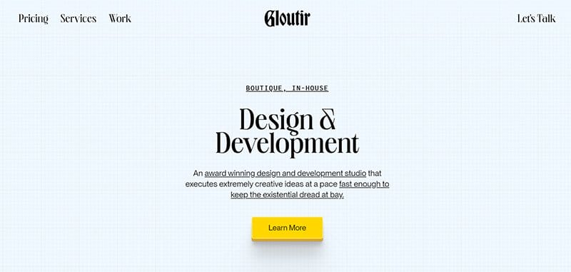 5. Gloutir - Best Practice Website Example