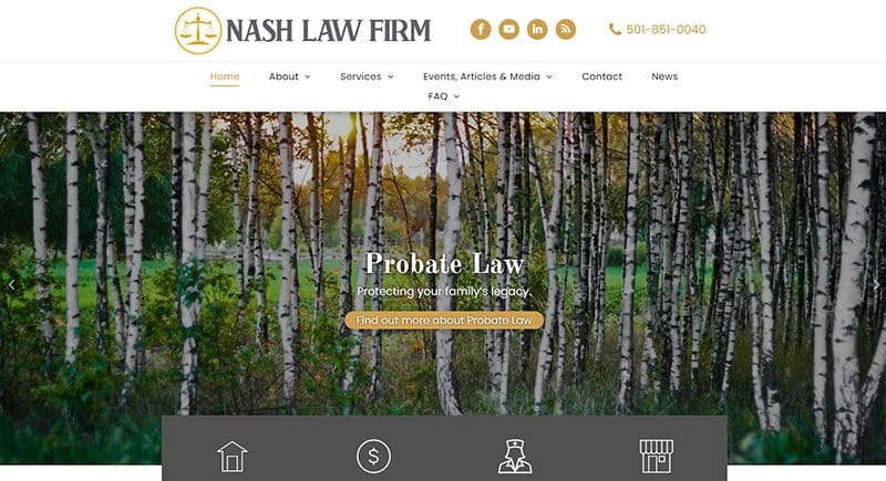 6. Nash Law Firm - Examples of Fixed Position Navigation in Web Design