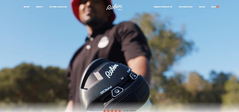 6. Robin Golf - Best Multi-Page Website Examples