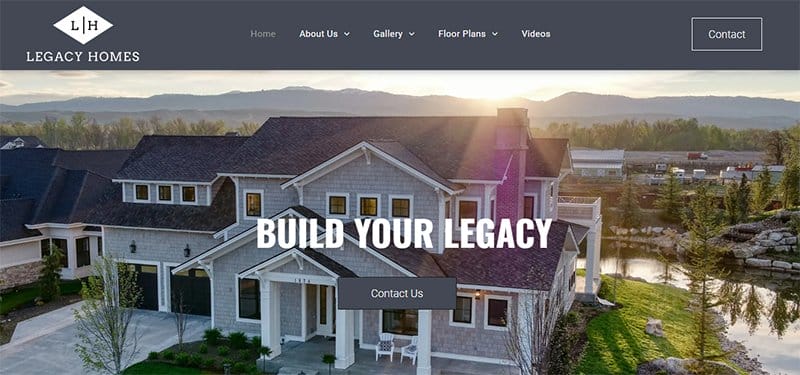8. Legacy Homes of Idaho - Best Multi-Page Website Examples