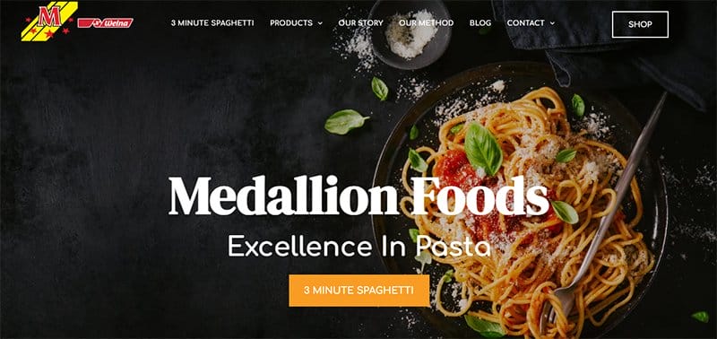 9. Medallion Foods - Best Multi-Page Website Examples