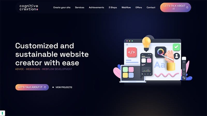 1. Cognitive Creation - Best Neon Website Design Examples