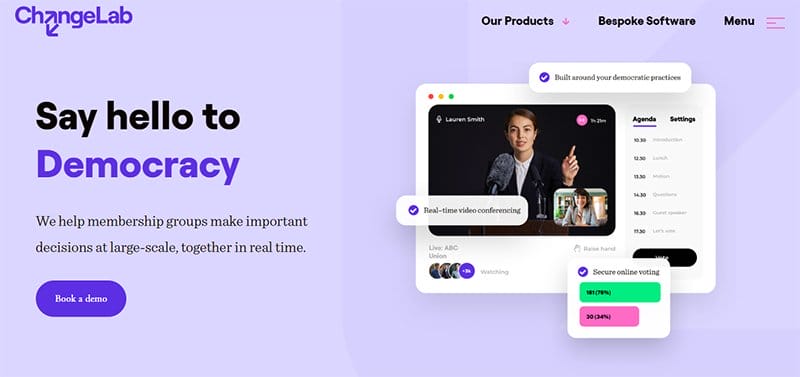 1. Democracy (ChangeLab) - Best Microsite Examples