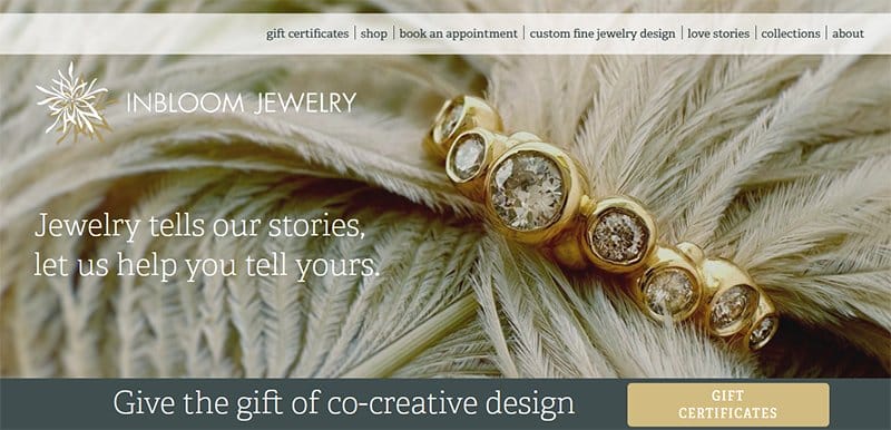 1. InBloom Jewelry - Best Jewelry Website Design Examples