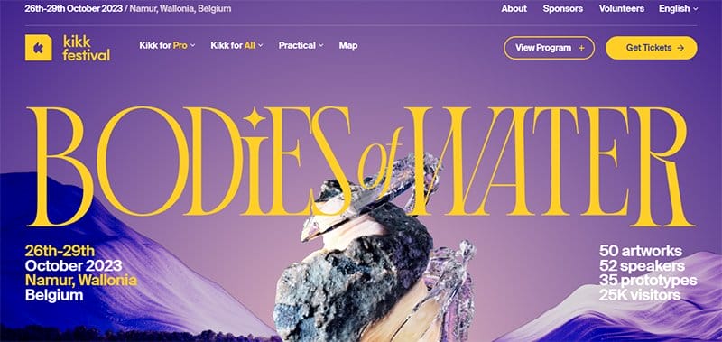1. KIKK Festival - Beautiful Examples of Gradient Websites Example