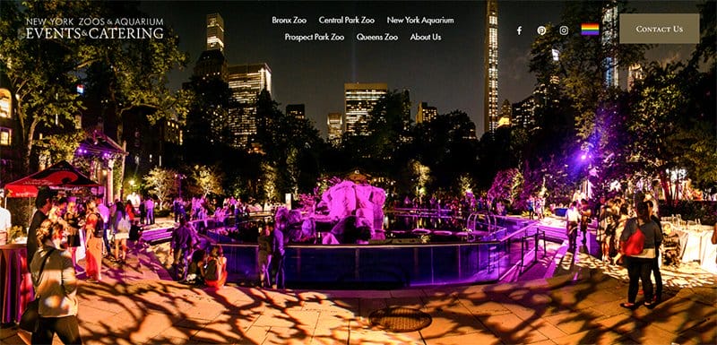 1. NY Zoos & Aquarium Events & Catering - Best Zoo Website Design Examples