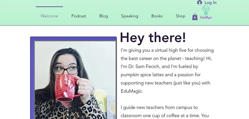 1. Samantha Fecich - Great Personal Academic Website Examples