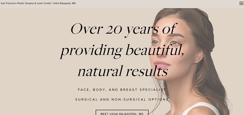 1. San Francisco Plastic Surgery & Laser Center - Plastic Surgery Websites With Modern Design Example