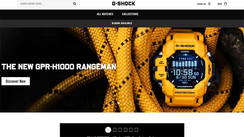 10. G-Shock - Best Black and Gold Website Designs for Inspiration Example