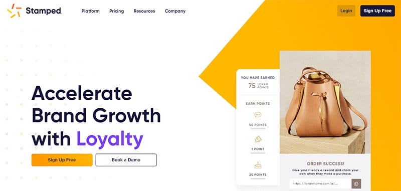 10. Stamped - Stunning Yellow Websites With Color Schemes Example
