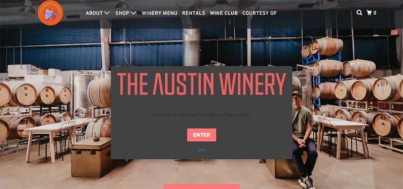 10. The Austin Winery - Great Examples of Vineyard and Winery Website Example