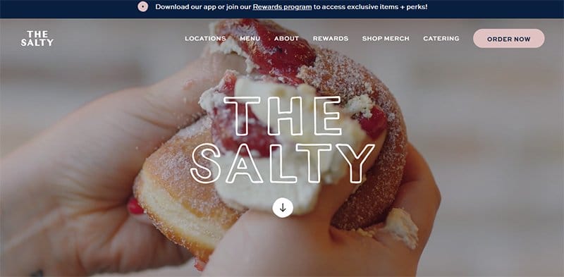 10. The Salty Donut - Best Blue Websites Example
