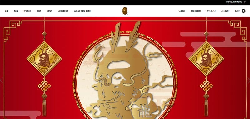 11. A BATHING APE® - Best Japanese Web Design Examples
