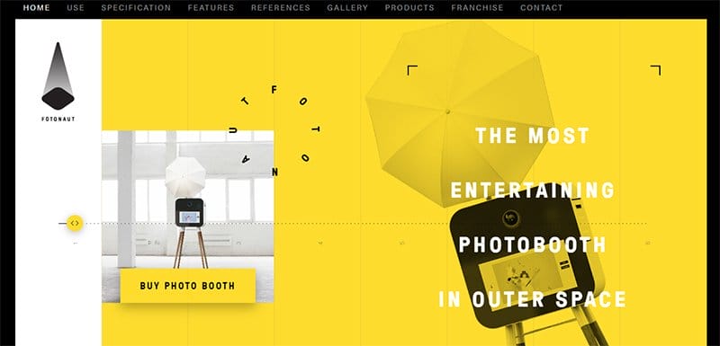 11. Fotonaut - Stunning Yellow Websites With Color Schemes Example