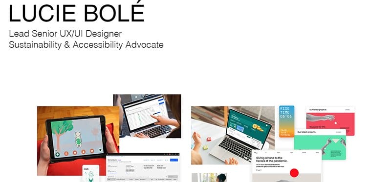 11. Lucie Bole - Best Black and White Website Design Inspiration Example