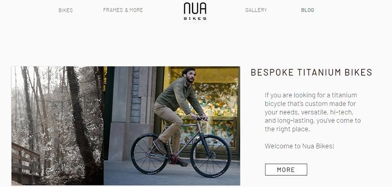 11. Nua Bikes - Best Clean Website Design Examples