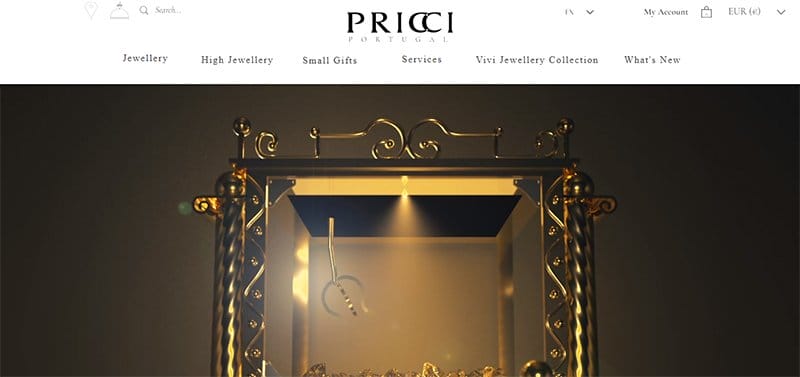 11. Pricci Jewellery - Best Luxury Websites For Design Inspiration Example
