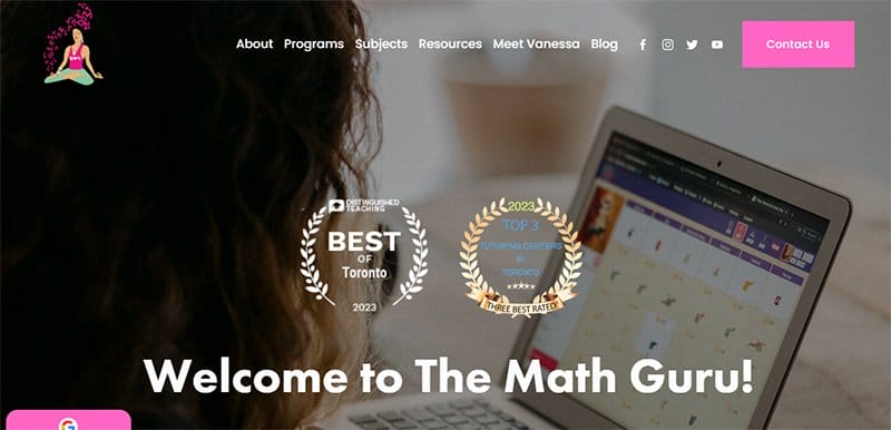 12. The Math Guru - Great Personal Academic Website Examples