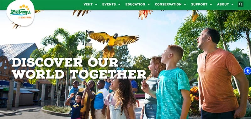 12. ZooTampa - Best Zoo Website Design Examples