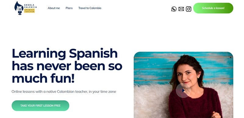 13. Angela Valencia - Great Personal Academic Website Examples