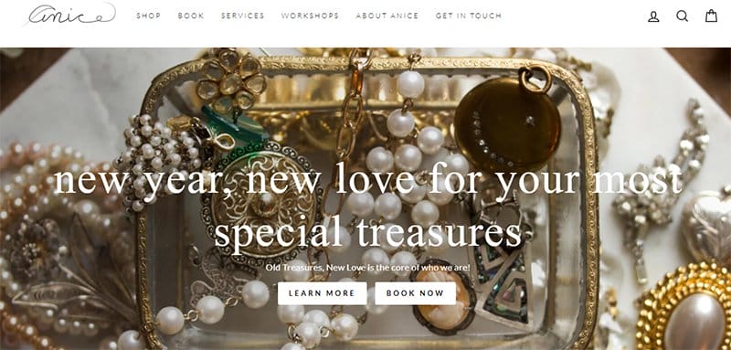 13. Anice Jewellery - Best Jewelry Website Design Examples