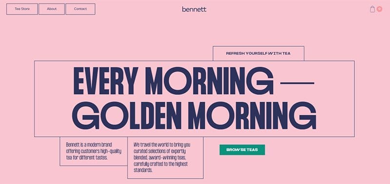 13. Bennett Tea - User Interface Design Examples For User-Friendly Websites