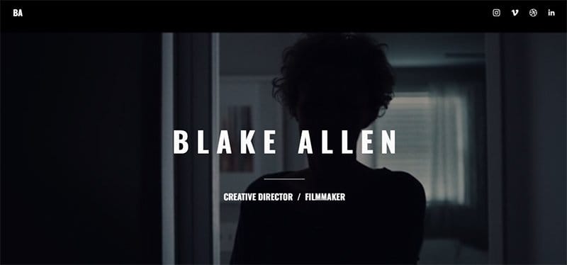 13. Blake Allen - Best Black and White Website Design Inspiration Example