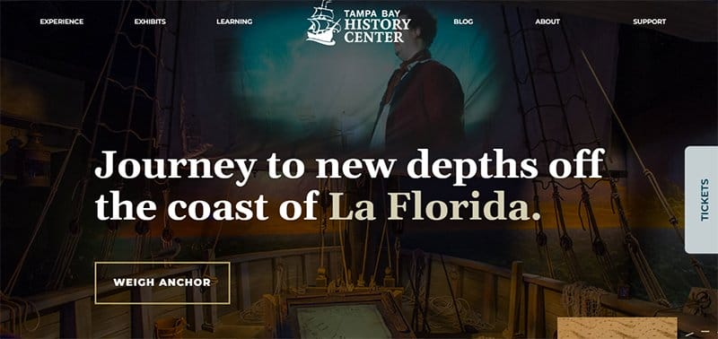 13. Tampa Bay History Center - Best Museum Websites for Design Inspiration Example