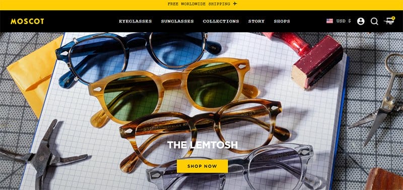 14. MOSCOT Eyewear - Best Sleek Website Design Examples