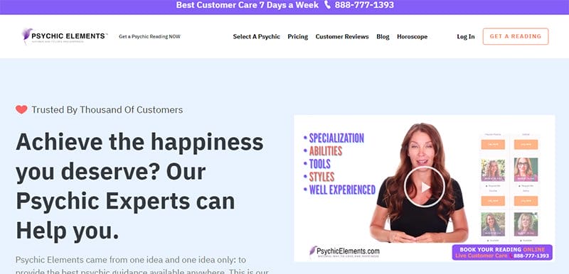 14. Psychic Elements - Best Spirituality Website Examples