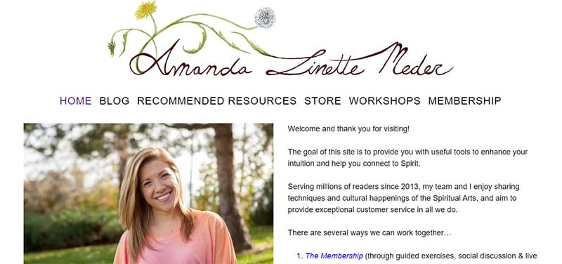 15. Amanda Linette Meder - Best Spirituality Website Examples