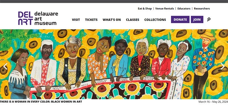 15. Delaware Art Museum - Best Museum Websites for Design Inspiration Example