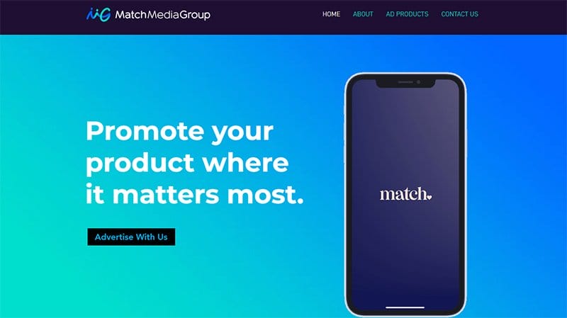 15. Match Media Group - Best Blue Websites Example