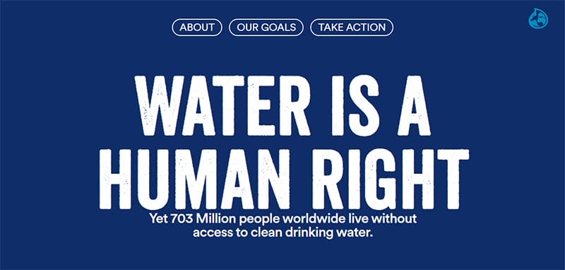 15. Water is a human right - Best Microsite Examples