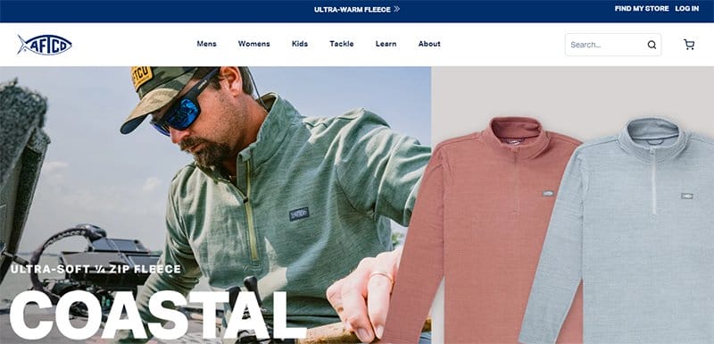 16. AFTCO - Best Fishing Websites Design Examples