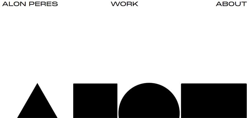 16. Alon Peres - Best Black and White Website Design Inspiration Example
